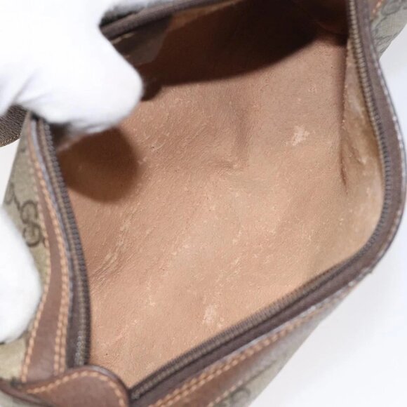 GUCCI GG Supreme Web Sherry Line Shoulder Bag PVC Beige 89 02 018 Auth - Picture 3 of 16